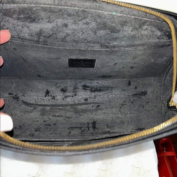 Louis Vuitton Black Leather Pouch with Gold Details - Picture 8 of 16